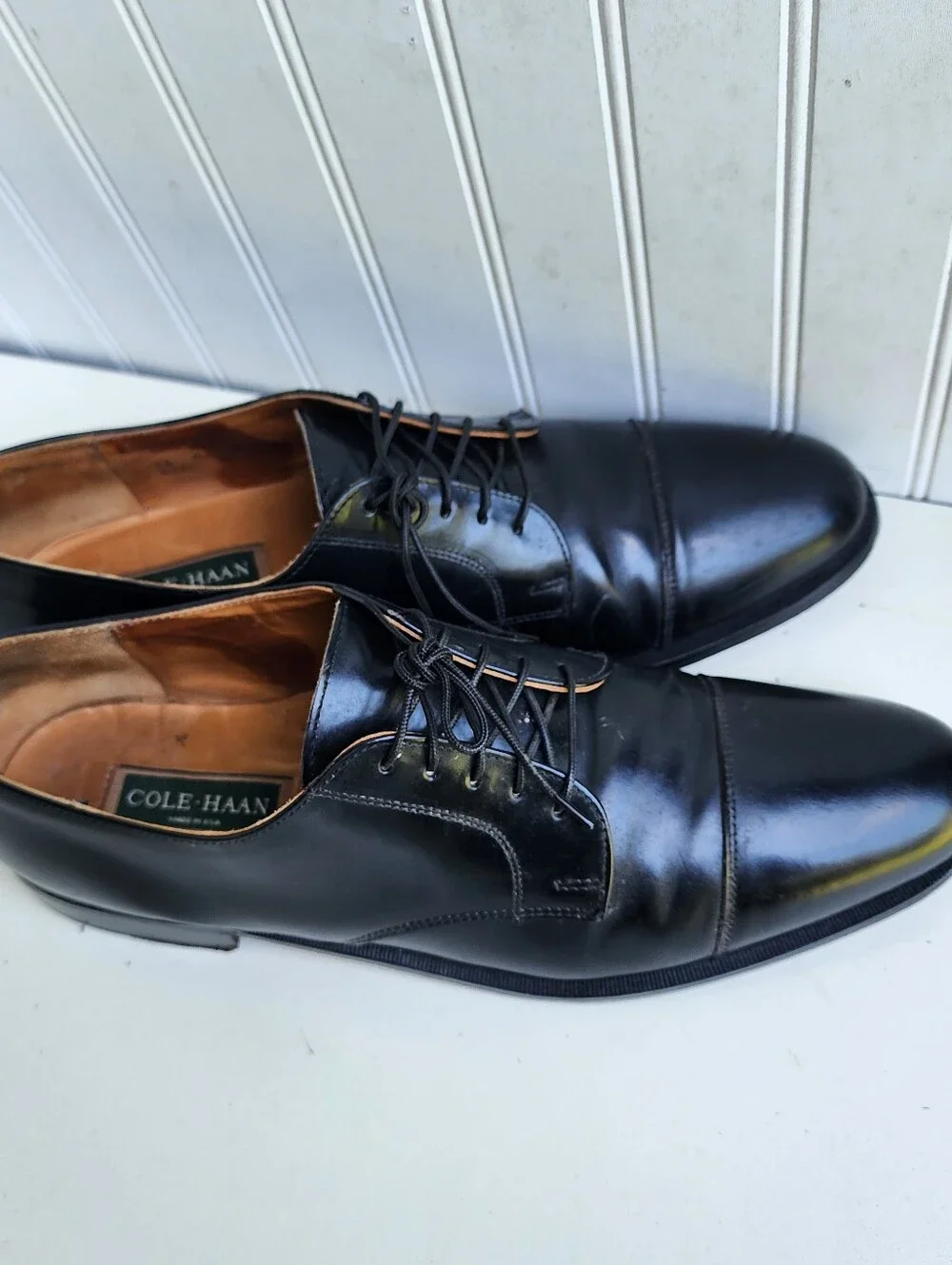 Cole Haan Men’s Black Leather Oxford Dress Shoes  Made In The USA Sz 14 A Narrow
